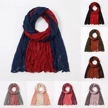 

All-match Versatile Two-color Stitching Bali Yarn Multicolor Ladies Scarf Autumn And Winter Fashion Warmth Multi-purpose Shawl