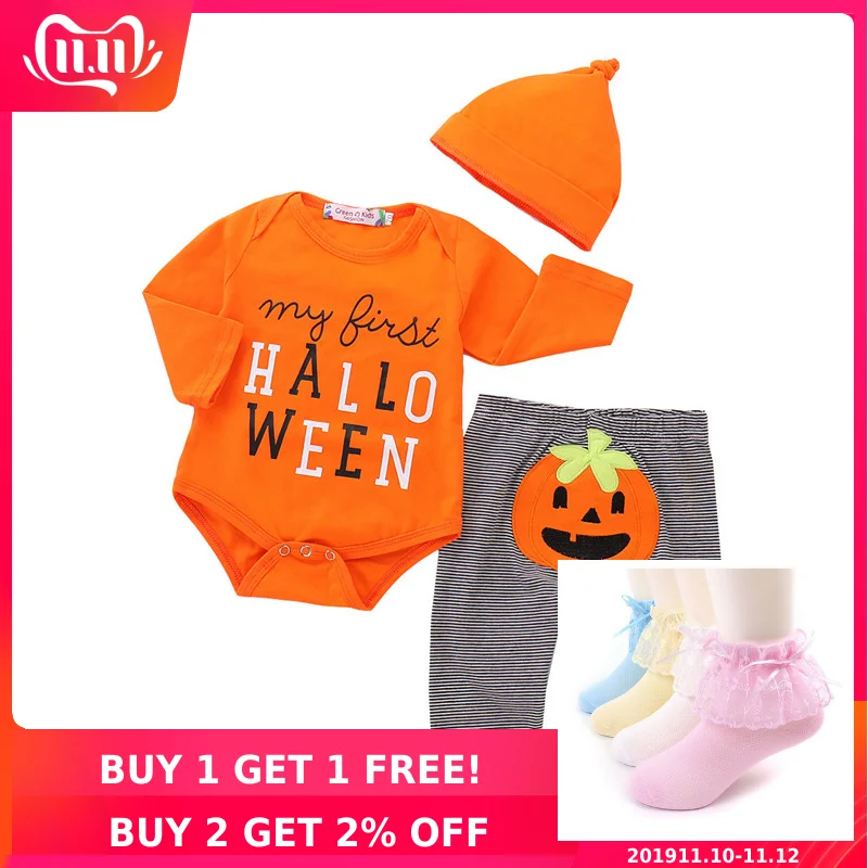 

2019 autumn halloween baby boys clothing set long sleeve bodysuit+pant infant girl toddler baby clothes newborn boys