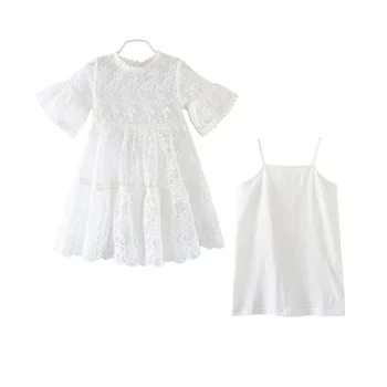 

white lace christmas dress age for 4 - 16 yrs teenage girls embroidery flowers princess costume vintage evening gowns kids frock