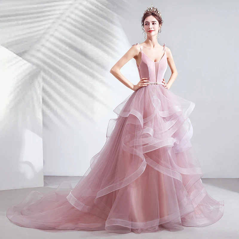 

Женское вечернее платье трапециевидной формы, длинное платье с v-образным вырезом и цветочным кружевом для особых случаев, OL103253, 2019