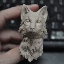 

1/6 Unpainted Animal Fox Head Sculpt with Removable Neck head Carving Model Fit 12'' Action Figure Body