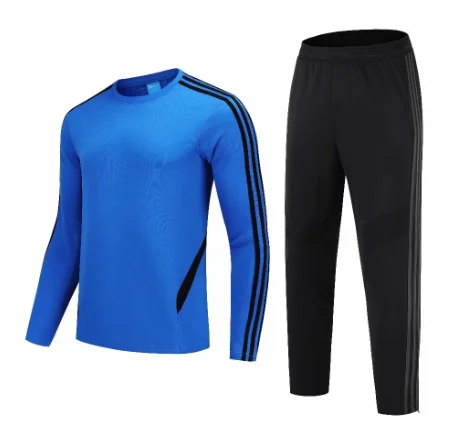 Kids Long Sleeve Soccer Jersey Set Child Men Suit Round Neck Tracksuit Running Football Jackets& Pants Training Uniform Custom - Цвет: Navy color