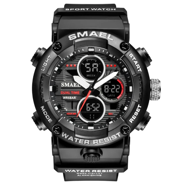 Smael Mens Watches Military 50m Waterproof Sport Stopwatch Alarm Led  Digital Watch Men Big Dial Clock For Male Relogio Masculino - Quartz  Wristwatches - AliExpress