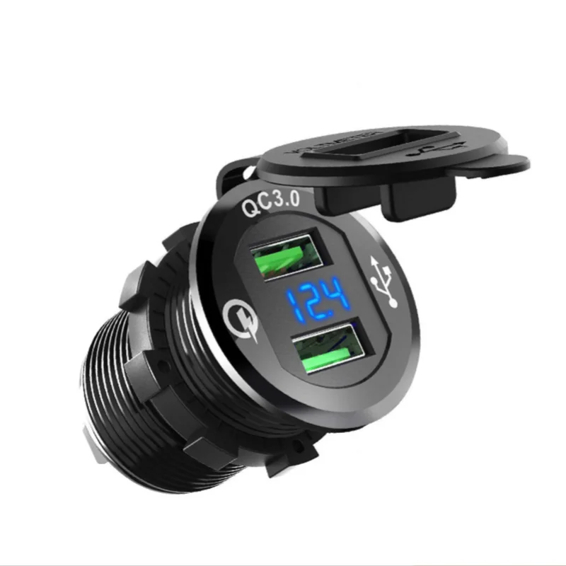 

Новинка, Лидер продаж, металлическое автомобильное зарядное устройство usb QC3.0 для автомобилей и мотоциклов, умное быстрое зарядное устройство для автомобиля