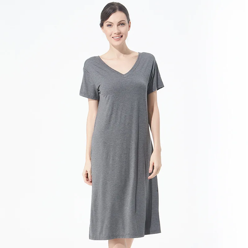 Summer Women Casual Sleepwear Long Modal Nightgown Nightie Loose Home Dress Sexy Lingerie Nightdress Oversize 4XL 5XL 6XL 7XL