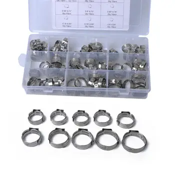 

NEW 100PCS 12.8mm-23.5mm Stainless Steel 1-Ear Stepless Fuel Clamp Worm Drive Fuel Water Hose Pipe Clamps Clips Hose Clamp HOT