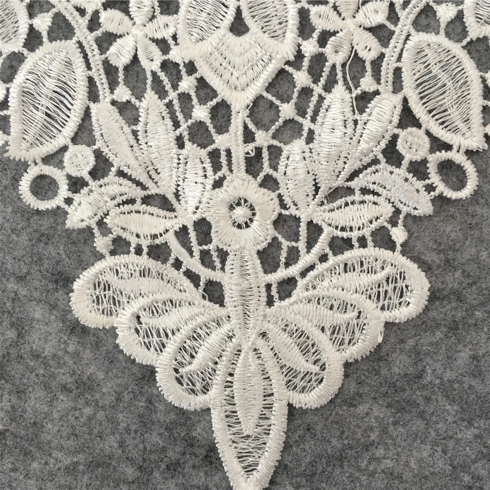 high quality white Embroidered Lace Collar Neckline Venise Applique Embroidery Sewing on Patches Sewing Lace Fabric Accessories