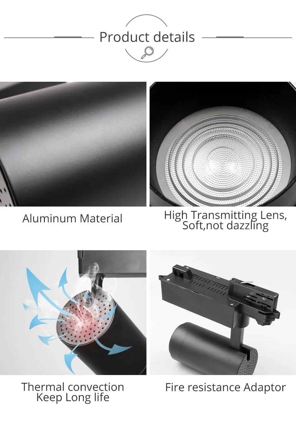 Zoommable 12W 20W 30W LED Track Light 2 3 4 Wire 3 Phase Dimmable Rail Spot Lighting Fixtures Spotlights Track Ceiling Zoom Lamp (10)