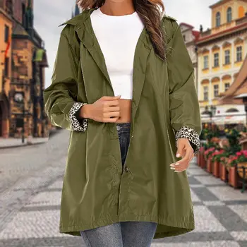 

Dropship Women's Windbreaker Solid Candy Color Zipper Hooded Jacket Slim Coat Long Sleeves Autumn Spring Coats Sporting