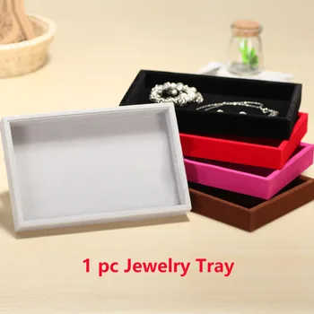 

1 Pcs Fashion Stackable Jewelry Trays Inserts Velvet Catch All Jewelry Display Tray Case Bracket Boutique Decoration Storage