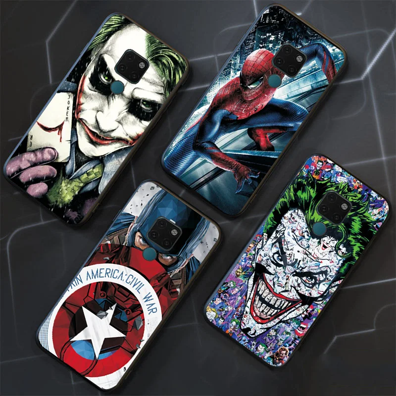 Для huawei mate 10 Lite mate 20 Pro чехол-накладка Marvel Мстители Капитан Америка Железный человек черный ТПУ для huawei Nova 2 3 2i 3i 3e
