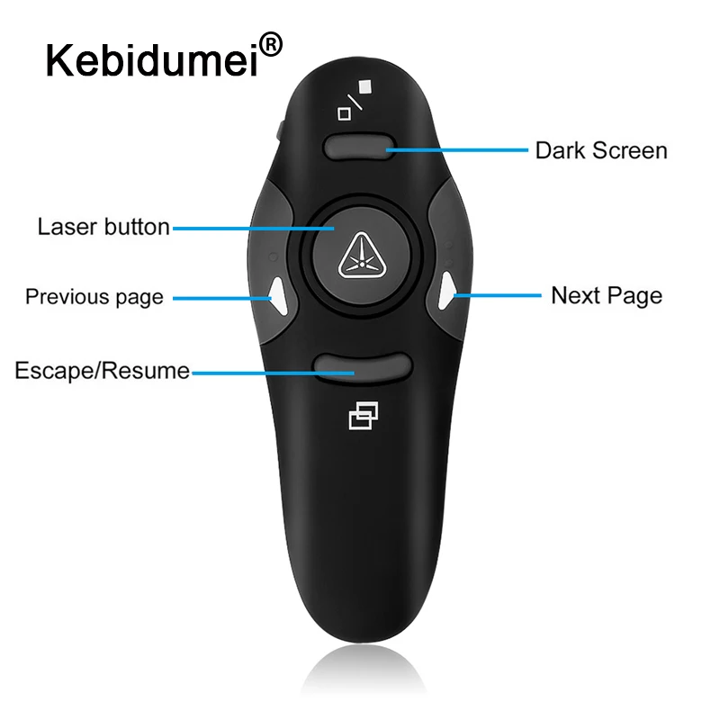 Беспроводная презентация kebidumei USB RF с красными лазерными указками ручка