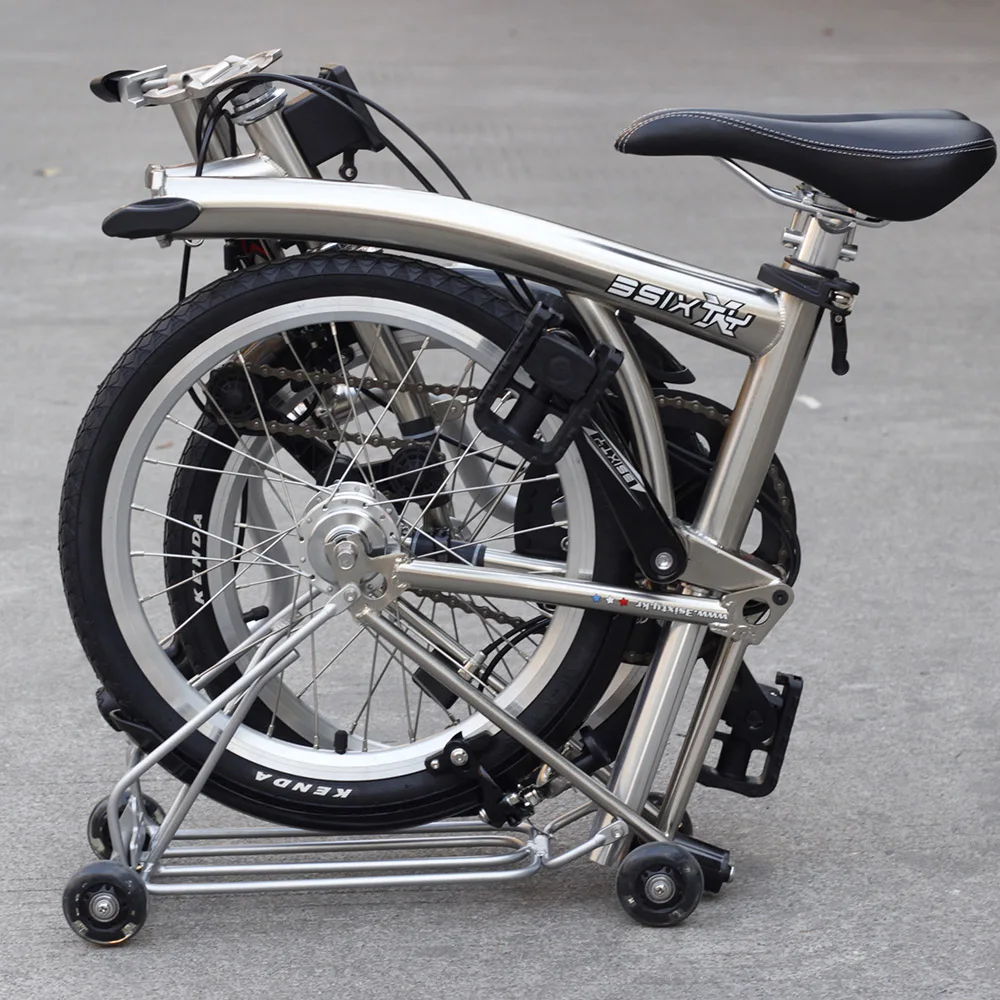 

3SIXTY Chrome Steel Folding Bike 16" 349 Urban Commuter Bicycle with Caliper Brake Rear Rack Inner 3 Speed Foldable Bikes