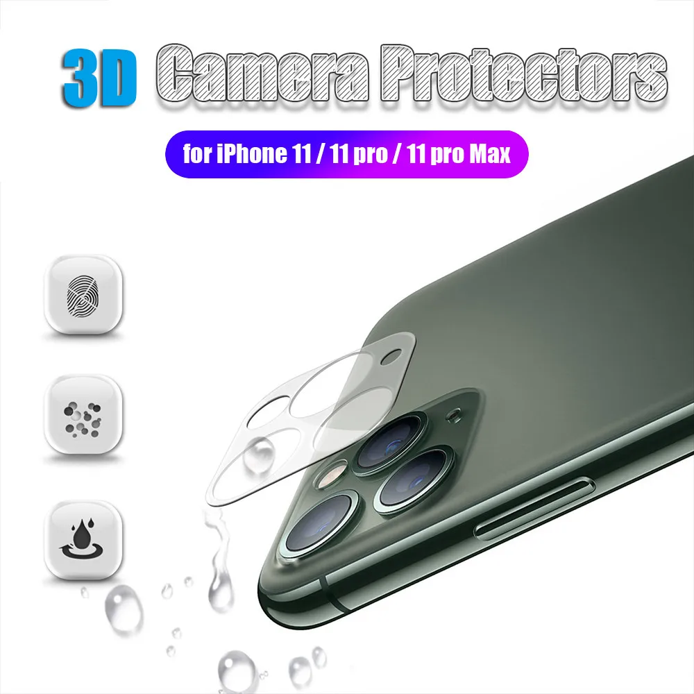 Новинка, 3D пленка для iPhone 11 Pro Max, задняя камера, объектив, защита экрана, телефон, камера, аксессуары для iPhone 11, защитная пленка