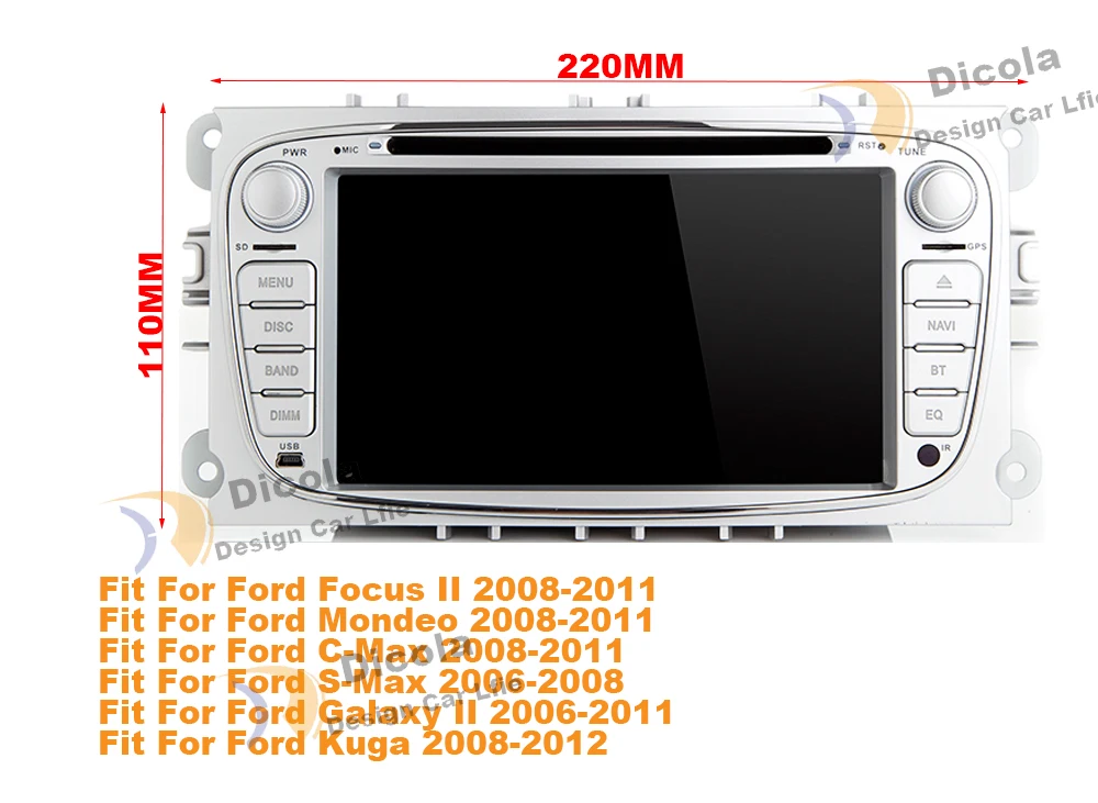 2 din " ips 4G+ 64G Android 9,0 автомобильный DVD мультимедийный плеер для FORD Focus Mondeo S-MAX C-MAX Galaxy радио 2din gps Navi Стерео ПК