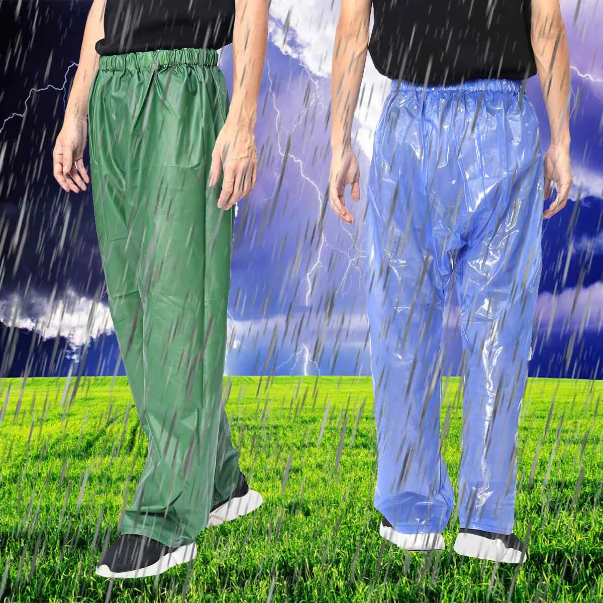 Складные непромокаемые штаны, женские мужские водонепроницаемые ветрозащитные штаны с эластичной резинкой на талии для езды на велосипеде, кемпинга, пеших прогулок