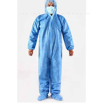 

Miaouyo Tuta Protettiva Monouso Unisex con Cappuccio Manica Lunga Ispessita Monouso (SMS Azzurro, XL)