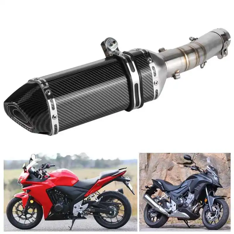 Mid-Pipe Fit for Honda CBR500R CB500F CB500X 2013-2015 zhuolong Exhaust Middle Tube Exhaust System Slip-On Muffler with DB Killer 
