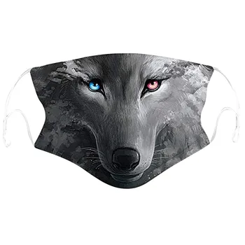 

3d Print Wolf Anti Haze Dust Washable Reusable Double Layer Dustproof Summer Wolf Mask Mouth Masks masque lavable mascherine 20