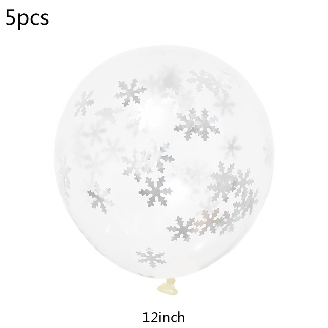 Set Snowflake Number Foil Balloons Confetti Latex Balloon Winter Kids Birthday Party Decoration Elsa Frozen Party Supplies
