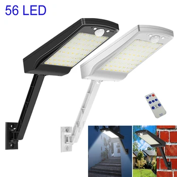 

56 LED Solar Light, Outdoor garden rard Lamp,Waterproof PIR Motion Sensor, Security remot contrl street path Light