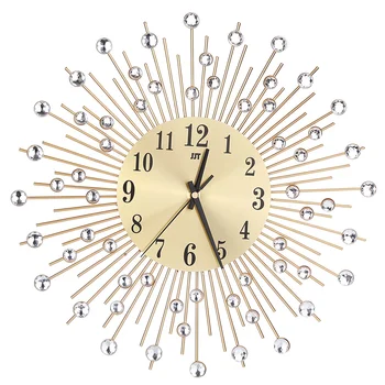 

3D Wall Clock Decorative Fashion Iron European Silent Modern Living Room Large Diamonds