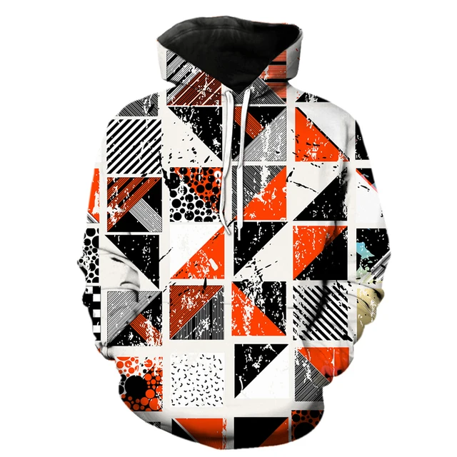 geometric pattern Letter Hoodie Fashion 