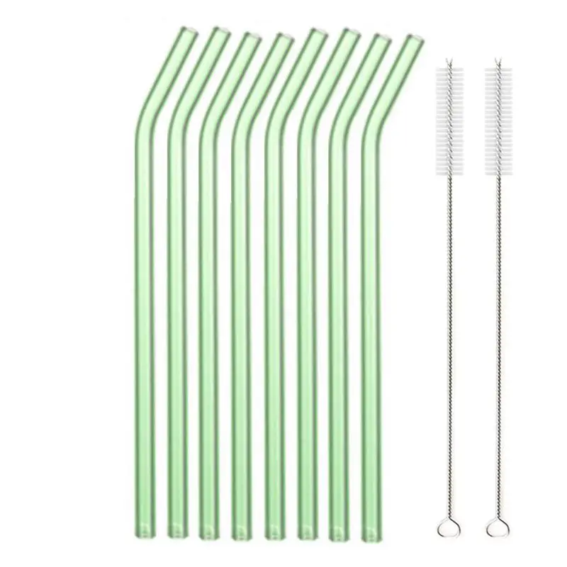 Eco-Friendly Multi-Color Glass Straws Set - Reusable and Healthy Drinking Straws