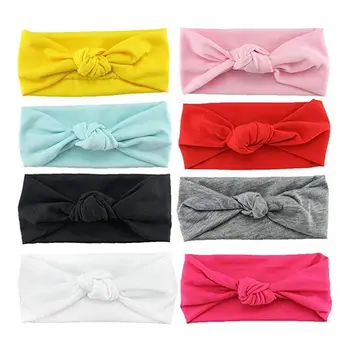 

8pcs Headband Hair Cute Bebe Hairstyle Girl Kid Uni Knot Turban Elastic Color Pure Accessory Hair Little Girl, Random Color