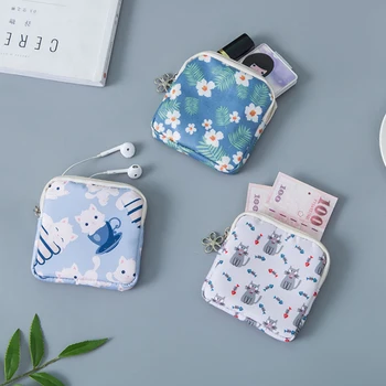 

Japanese Storage Bag Cute Purse Cartoon Sanitary Napkin Cosmetic Storage Bag Gadget Storage Zipper Bag Essential Oil Bag