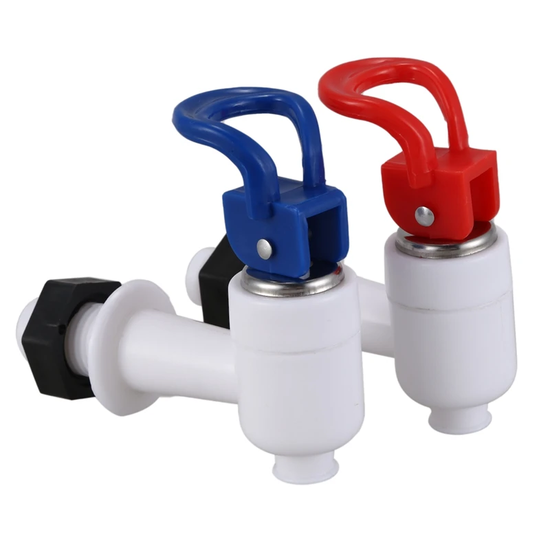 

Plastic Water Dispenser Machine Faucet Tap 2 Pcs Red Blue White