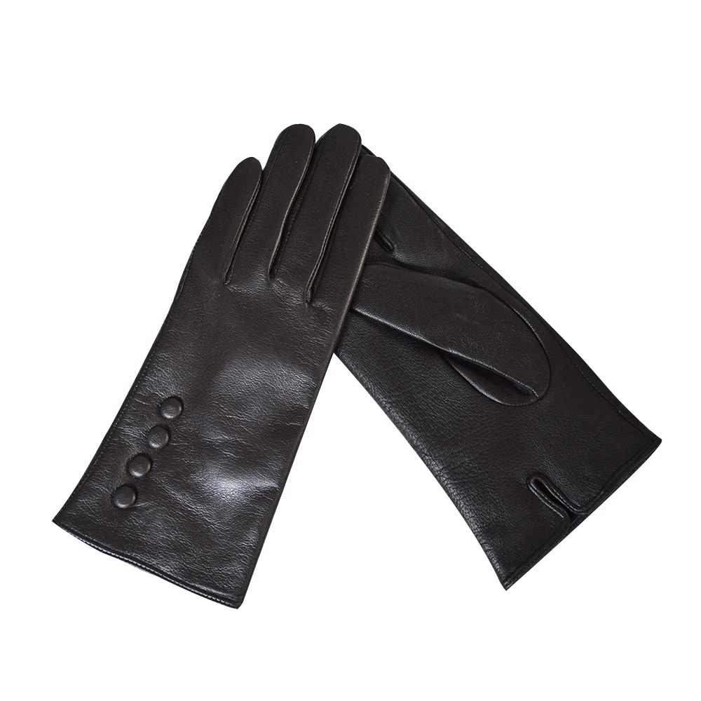 Dark brown Женские кожаные перчатки из овчины для женщин женские черные перчатки из натуральной кожи модные перчатки женские варежки - Цвет: Dark brown