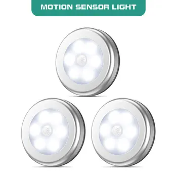 

6 Leds Infrared PIR Motion Sensor Under Cabinet Lighting Wireless Detector Wall Auto on/Off Closet for Home Decoration