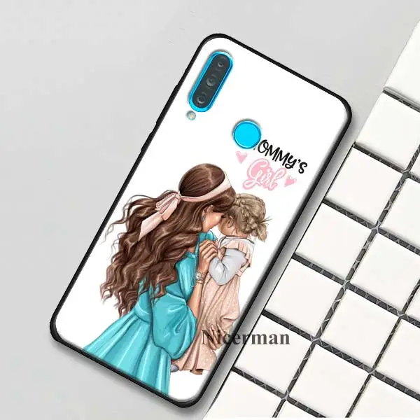 A009 Силиконовый чехол для huawei P30 P20 P10 mate 30 20 10 Lite Pro P Smart Z Plus Nova 5i Pro коричневые волосы для маленьких мам и девочек - Цвет: A009