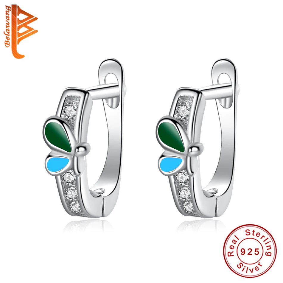 2020 Spring NEW Dazzling CZ Earrings Butterfly Stud for Kids Girls Birthday Gift 925 Sterling Silver Fashion Jewelry | Украшения и