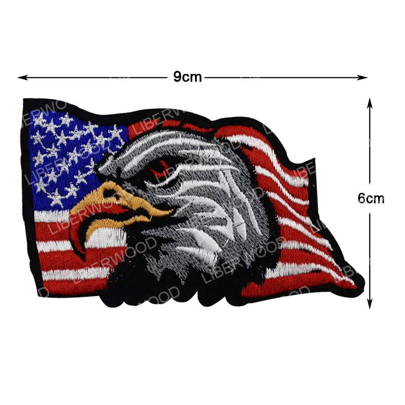 BALD EAGLE HEAD-AMERICAN EAGLE-BIRD-PATRIOTIC-USA//Iron On Embroidered Patch /"299