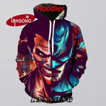 

new mens suit 3d print killing joker hoodies harajuku sweashirts/pants jacket mens short winter hooded streetwear homme clothes