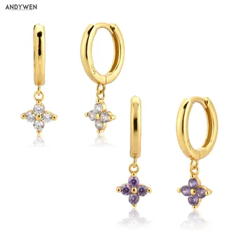 

Kikichicc 925 Sterling Silver 4 Clear Zircon Charm Drop Earring Women Piercing Pendiente Luxury European Fashion Crystal Luxury