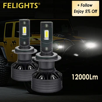 

FELIGHTS Canbus H7 H4 LED Lamp H1 H3 HB3 9005 LED Headlight 9006 HB4 H11 9004 9007 9012 Headlamp 12000LM With ZES Chip Car Bulb