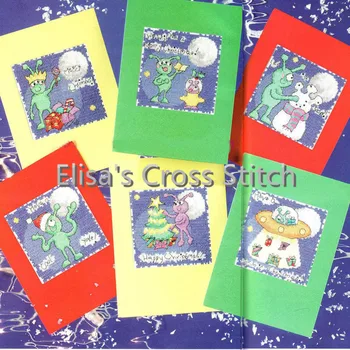

CD105 14ct Cross Stitch Kit Card Package Greeting Card Needlework Counted Cross-Stitching Kits Christmas Gift