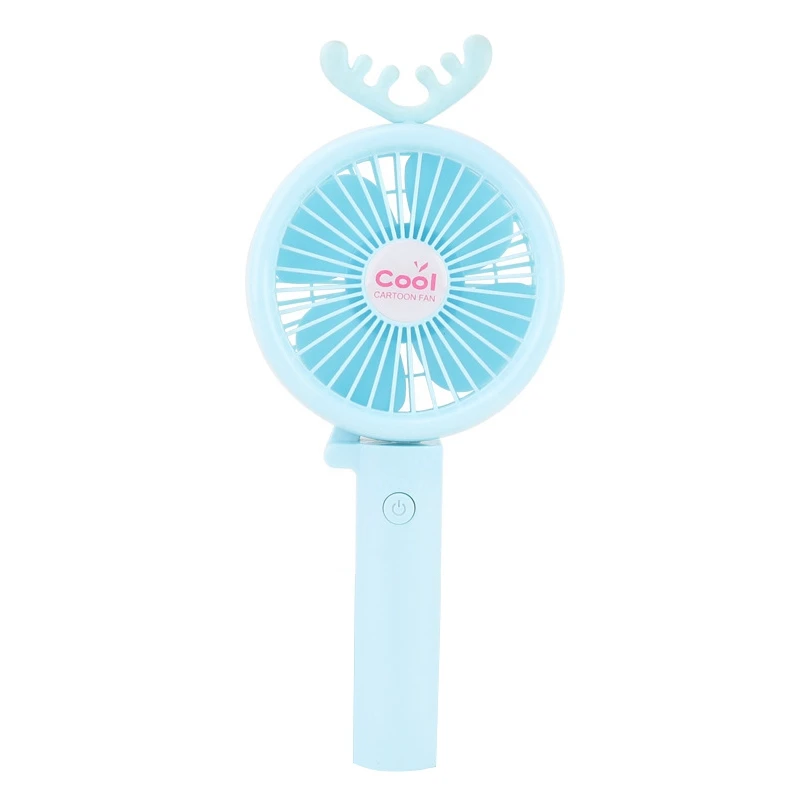 Blue antlers Зарядка мини мультяшная рука с портативным Usb вентилятором складной студенческий Электрический вентилятор портативный общежитии небольшой ветер маленький офисный вентилятор - Цвет: Blue antlers