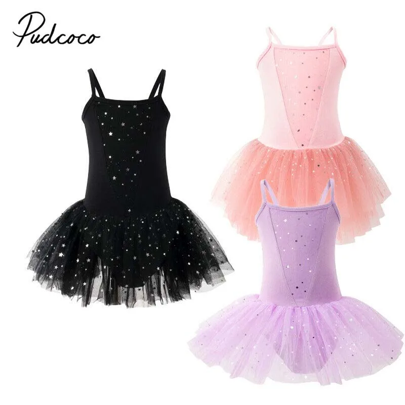 

2020 Baby Summer Clothing Kids Baby Girls Ballet Dance Dress Gymnastics Leotard Tutu Dress Sequin Slim Ballet Dancewear 4-10T