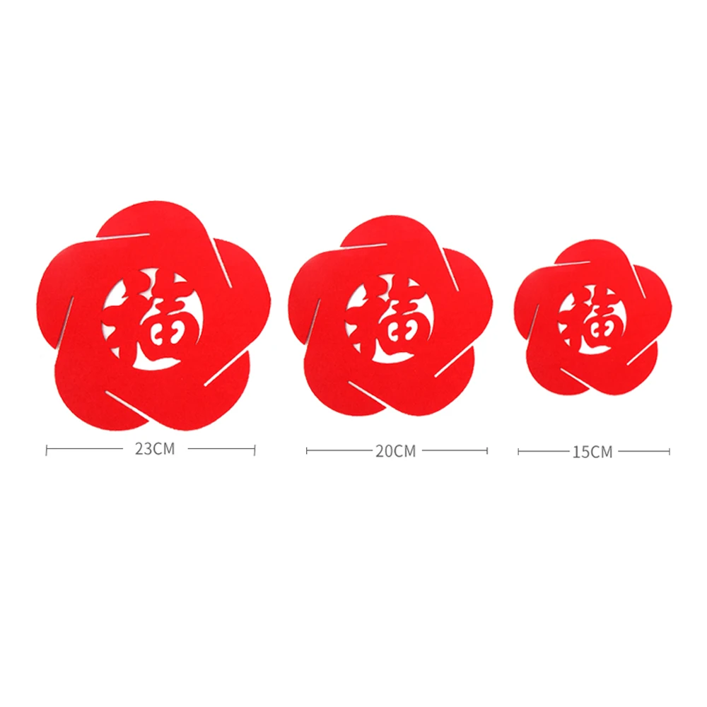 Chinese Lantern Festivous 3D China Fortune Hydrangea Traditional New Year Pendant Home Decoration Red