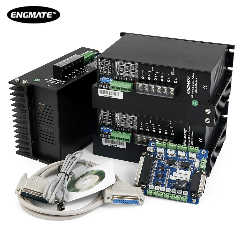 ENGMATE CNC Kit 3-осевая разрывная плата и EMA2-220A80 2DM2280 драйверы для DIY