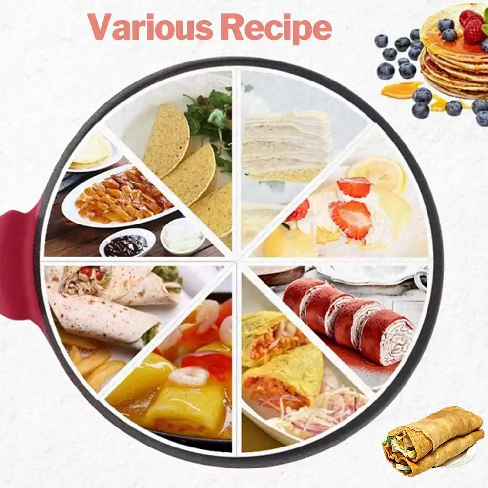 

220V Home pancake pan Non-stick Electric Crepe Pizza Maker Pancake Griddle Baking Pan Cake Machine Kitchen Cooking Tools Crepe