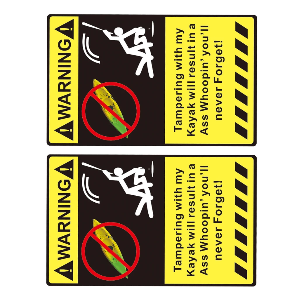 2 Pieces Waterproof Durable Warning Decal Stickers for Your Kayak - Don't Touch My Kayak