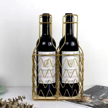 

Home Iron Wine Bottle Shelf Champagne Holder for Cabinet Decoration