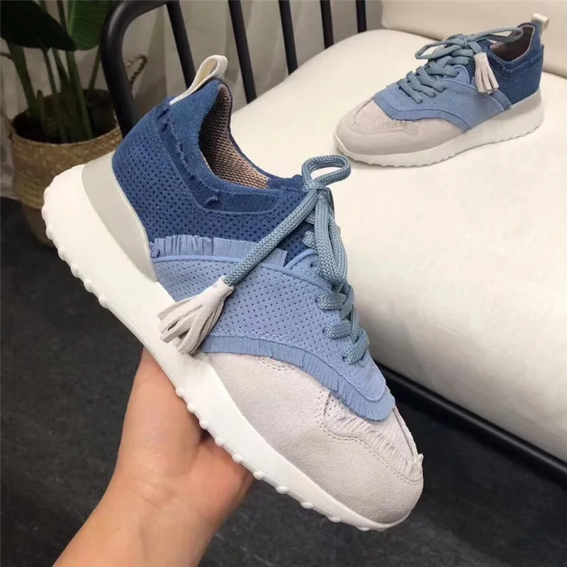 

Espadrilles Flats Ladies Sneakers Female Shoes Tassel Scarpe Donna Lace Up Sneakers Women Shoes Med Heel Zapatos De Mujer