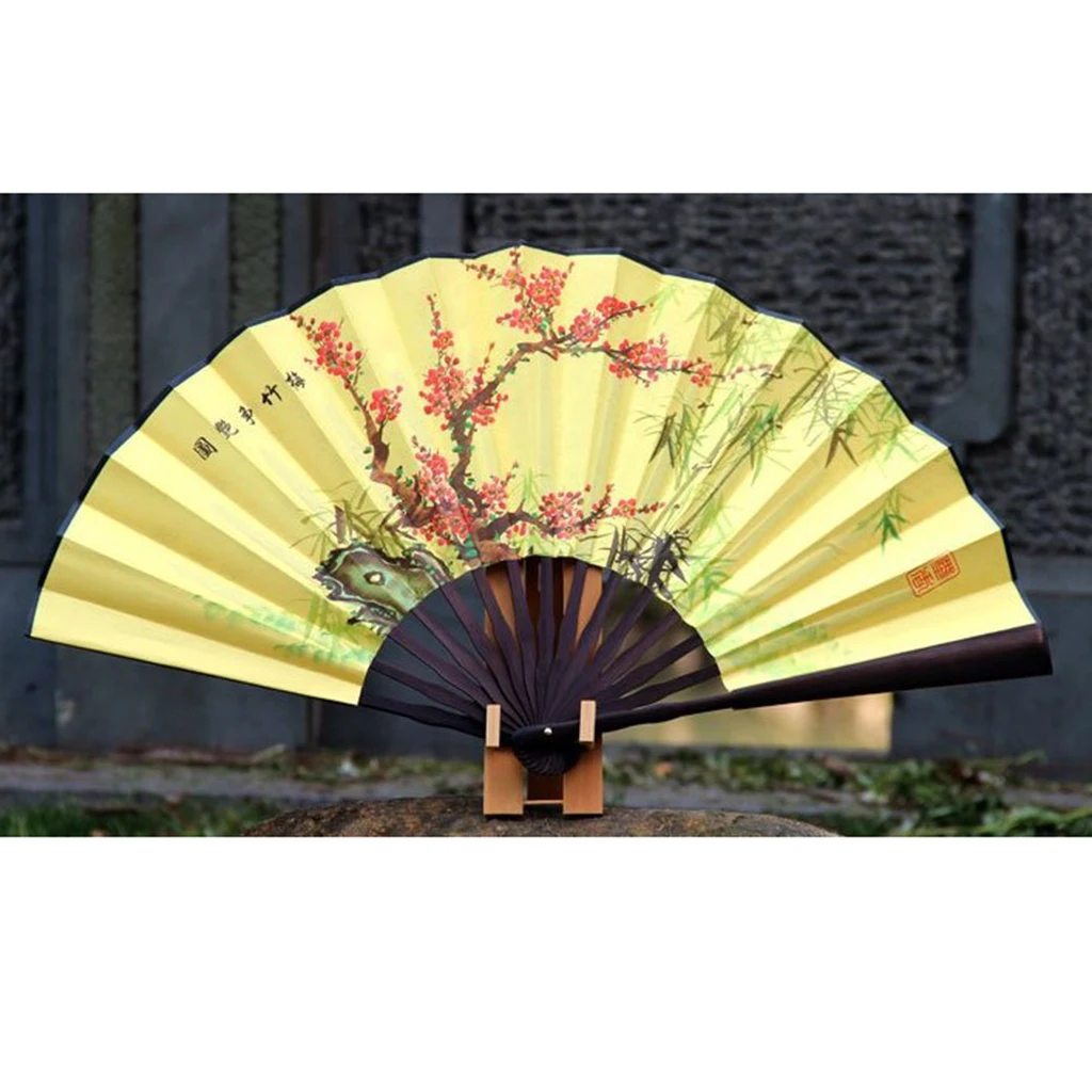 Fan Display Stands Wooden Sturdy Tripod Home Wall Mount Folding Fan Holder