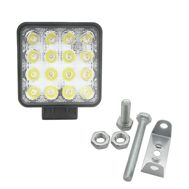 

TOP 48W 6000k LED Spot Beam Square Work Lights Lamp Tractor SUV Truck 4WD 12V 24V